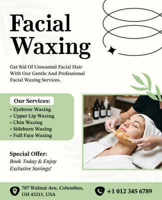 Facial Waxing Services Flyer Template