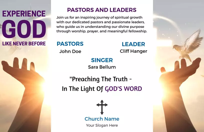 Faith Community Spiritual Growth and Fellowship Brochure Template