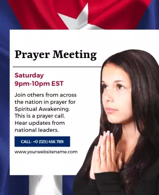 Faith-Focused Spiritual Awakening Prayer Meeting Poster Template