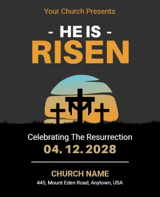 Faith-Inspired Resurrection Celebration Poster Template