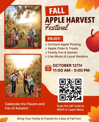 Fall Apple Harvest Festival Family Fun Flyer Template