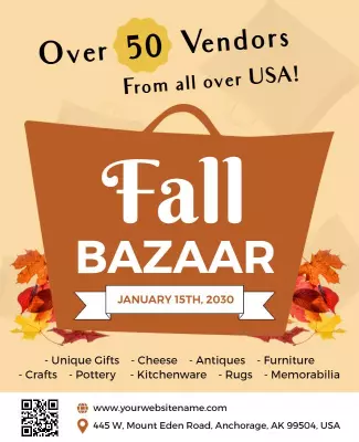 Fall Bazaar with Unique Gifts Flyer Template