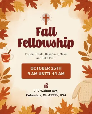 Fall Crafts and Fellowship Event Flyer Template
