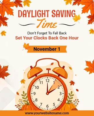 Fall Daylight Saving Time Reminder Flyer Template