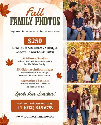 Fall Family Photography Session Flyer Template