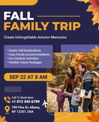 Fall Family Trip Promotion Flyer Template