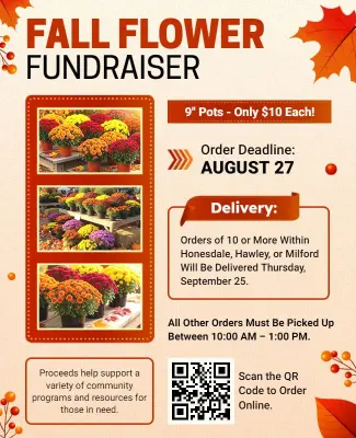 Fall Flower Fundraiser Event Flyer Template