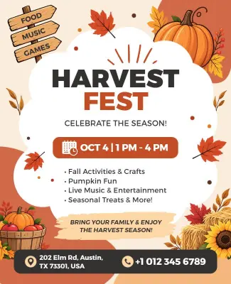 Fall Harvest Festival Event Flyer Template