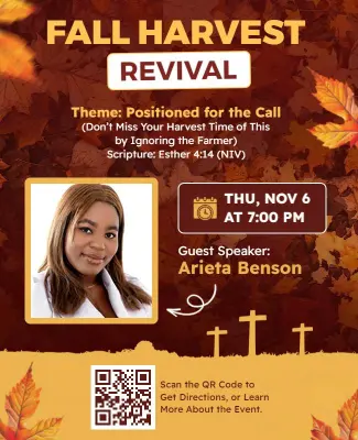 Fall Harvest Revival Event Flyer Template