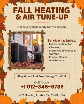 Fall Heating and Air Tune-up Flyer Template