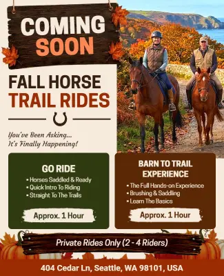 Fall Horse Trail Riding Adventure Flyer Template