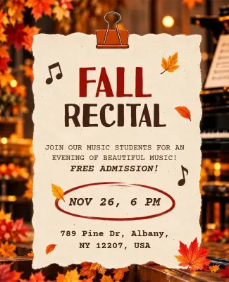 Fall Music Recital Event Flyer Template