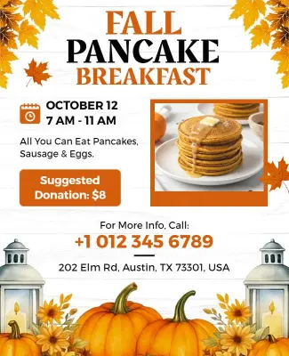 Fall Pancake Breakfast Event Flyer Template