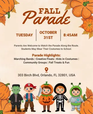 Fall Parade Event Invitation Flyer Template