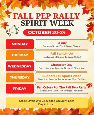 Fall Pep Rally Spirit Week Event Flyer Template
