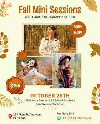 Fall Photography Mini Sessions Flyer Template