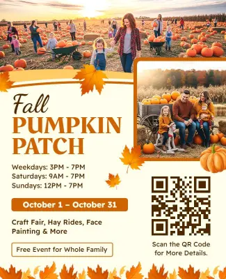 Fall Pumpkin Patch Family Event Flyer Template
