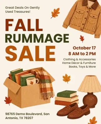 Fall Rummage Sale Promotional Flyer Template