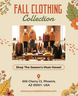 Fall Seasonal Clothing Collection Advertising Flyer Template