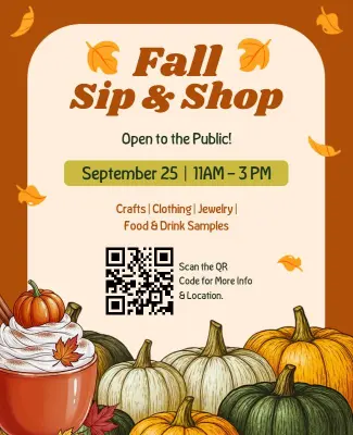 Fall Sip and Shop Event Flyer Template