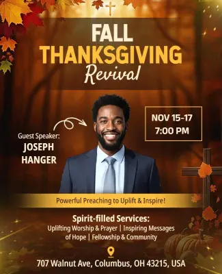 Fall Thanksgiving Revival Event Flyer Template