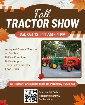 Fall Tractor Show Event Flyer Template