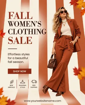 Fall Women's Clothing Sale Flyer Template