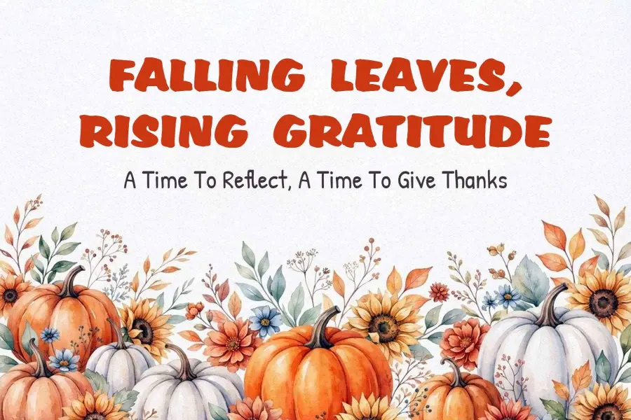Falling Leaves Thanksgiving Postcard Template