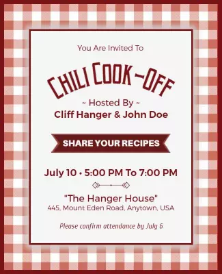 Falu Red Chili Cook Off Flyer or Chili Contest Flyer Template