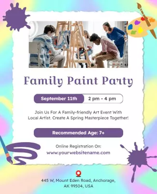 Family Art Painting Event Flyer Template