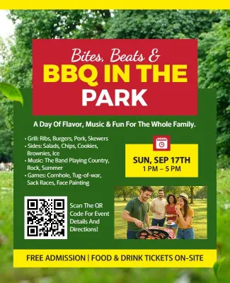 Family BBQ Event in the Park Flyer Template