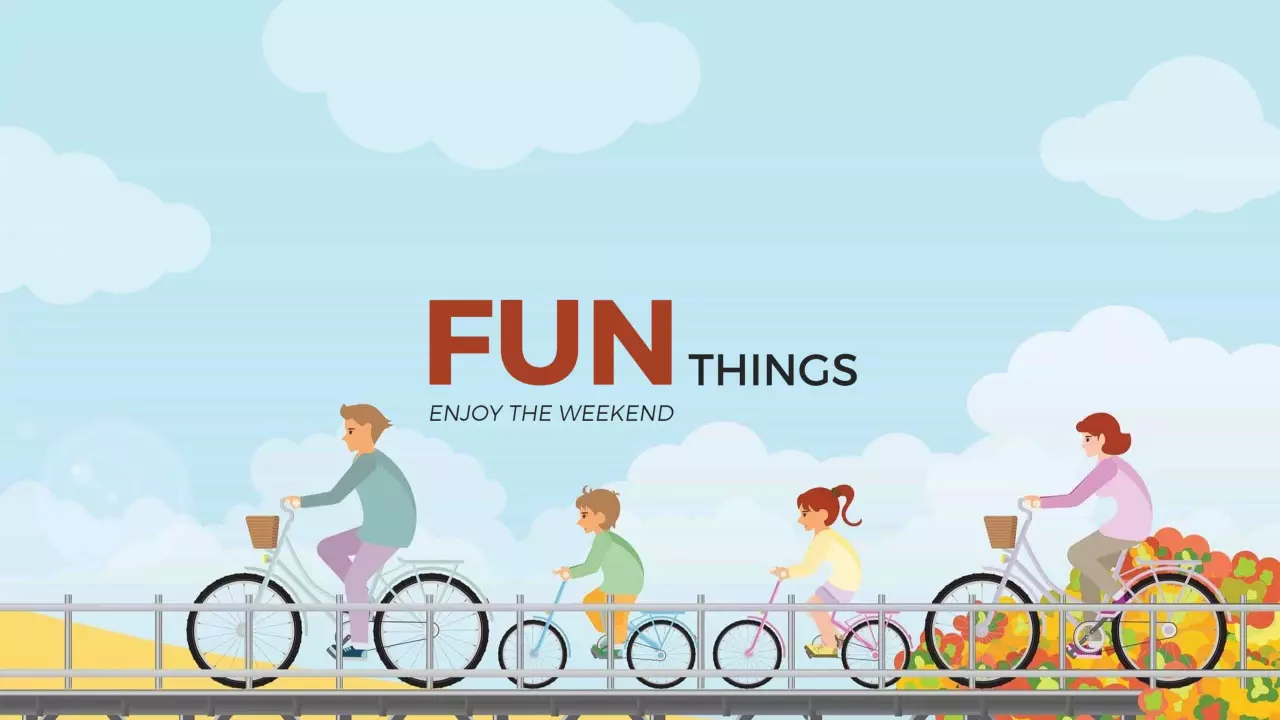 Family Biking Adventure in Blue Sky YouTube Banner Template