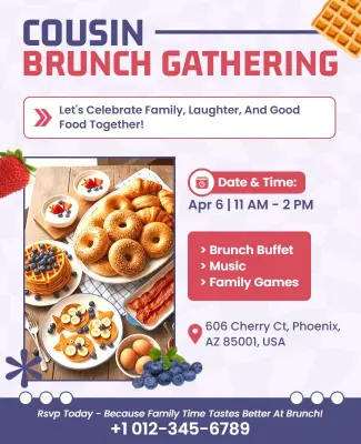 Family Brunch Gathering Event Flyer Template