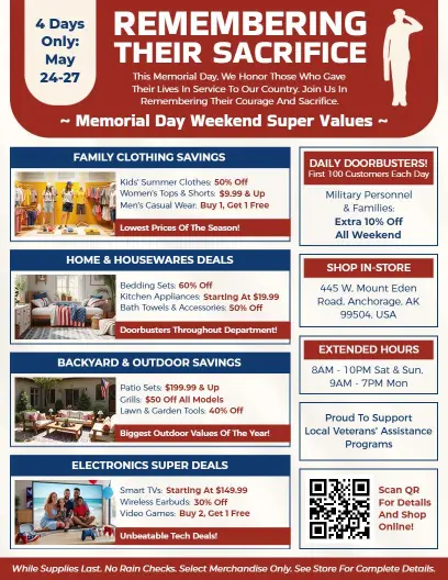 Family Budget Department Store Memorial Day Flyer Template