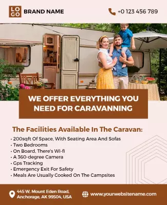 Family Caravanning Adventure Experience Flyer Template