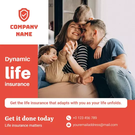 Family-Centered Dynamic Life Insurance Protection Ad Template
