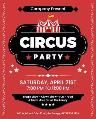 Family Circus Party Event Flyer Template