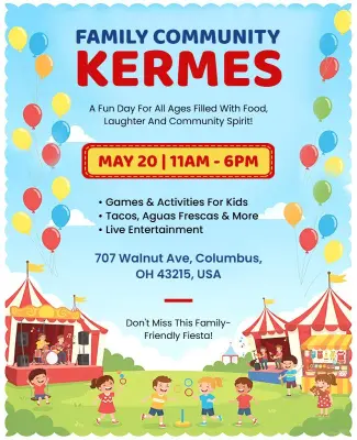 Family Community Kermes Celebration Invitation Flyer Template