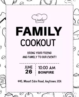 Family Cookout Invitation Flyer Template