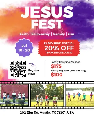 Family Faith Jesus Festival Event Flyer Template