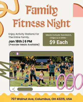 Family Fitness Night Event Flyer Template
