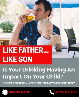 Family Focused Alcohol Awareness Campaign Poster Template