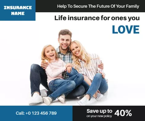 Family-Focused Life Insurance for Your Loved Ones Ad Template