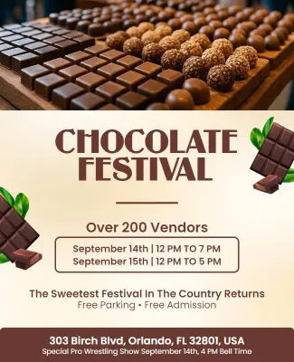 Family-Friendly Chocolate Festival Event Flyer Template