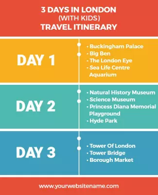 Family Friendly London Itinerary Flyer Template