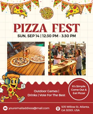 Family-Friendly Pizza Fest Event Flyer Template