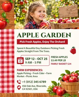 Family Fun at Apple Garden Flyer Template