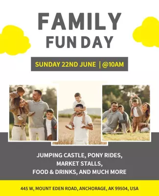 Family Fun Day Event Announcement Flyer Template