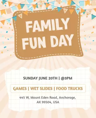Family Fun Day Event Celebration Flyer Template