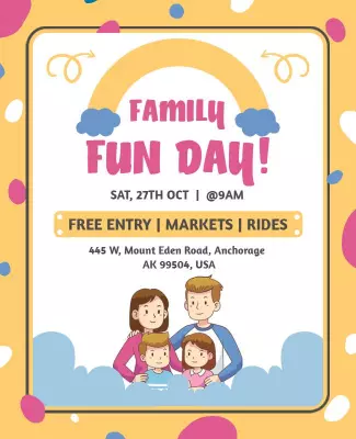 Colorful Family Fun Day Event Flyer Template